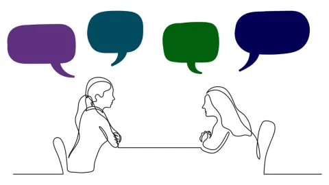 line drawing speech bubbles