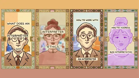 4 title frames showing animated characters