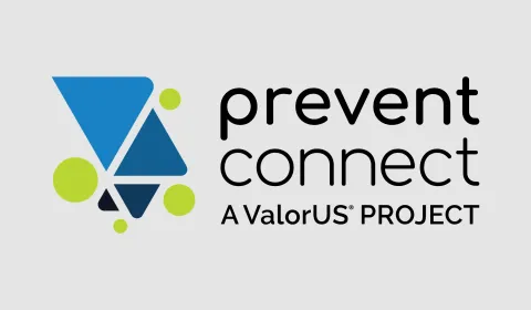 Prevent Connect logo featuring blue triangles and green circles
