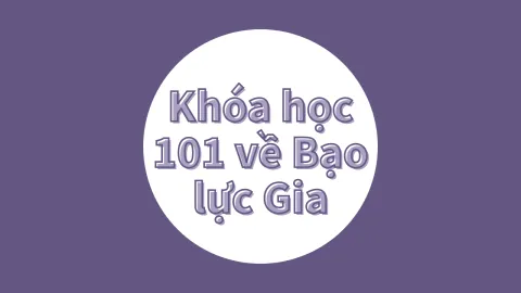 Vietnamese Domestic Violence 101 in white circle with purple background